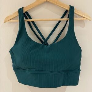 BNWT - Lululemon Athletica Dark Teal Ribbed Energy Bra Long Line